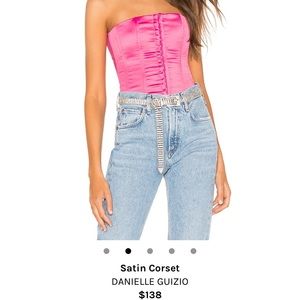 Danielle Guizio Pink Satin Corset